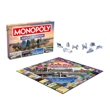Monopoly Board Game Jersey City NJ Edition : 2-6 Players Family Board Games for Kids and Adults, Board Games for Kids 8 and up, for Kids and Adults