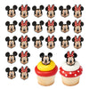 DecoPac Disney's Mickey Mouse and Minnie Mouse Rings, 24 Classic Disney Cupcake Decorations, Cake Toppers For Birthday, Parties, Celebrations - 24