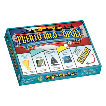 Late for The Sky Puerto RICO-OPOLY Bilingual Board Game, Puerto Rican Culture for Ages 8+, 2-6 Players, Collectible Tokens, Property Trading Fun