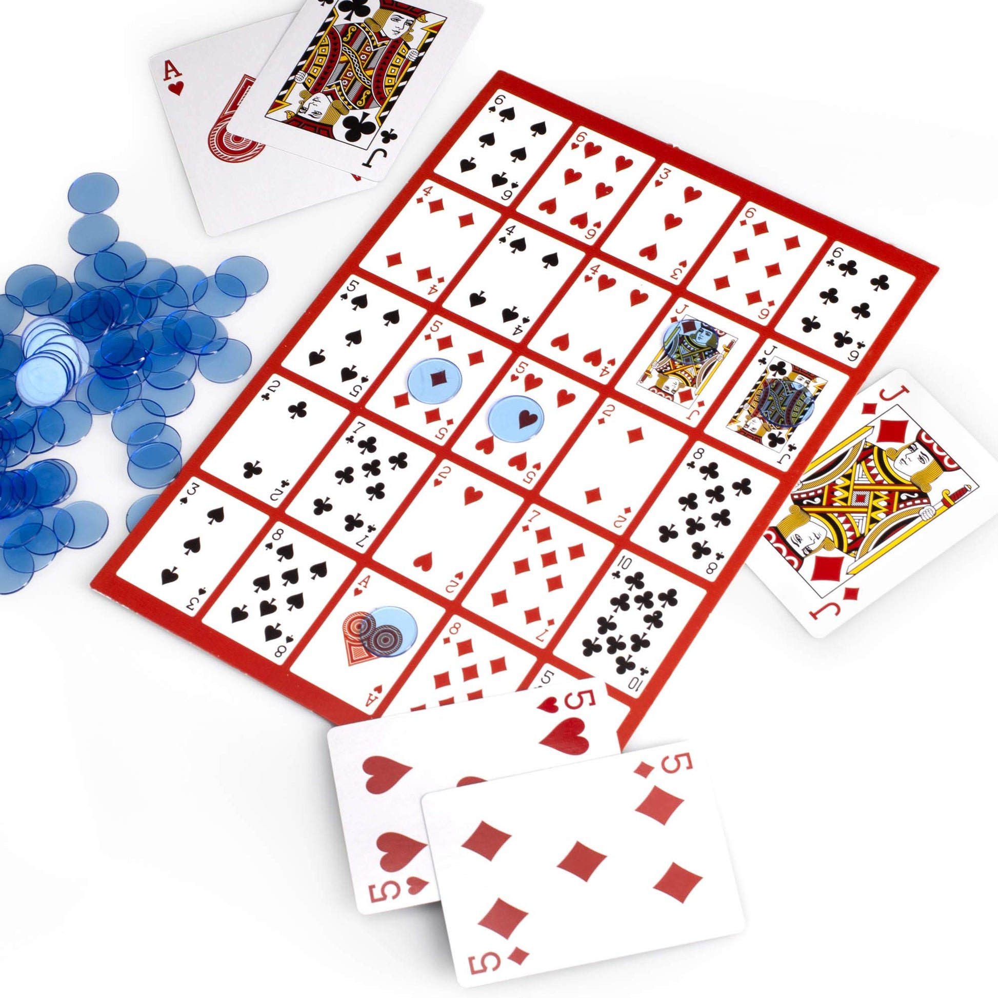 Brybelly Poker Keno Game Set with Cards and Chips - Adult Family Casino Board Game Night Gift Includes Deck of Playing Cards, 12 Boards, 200 Bingo