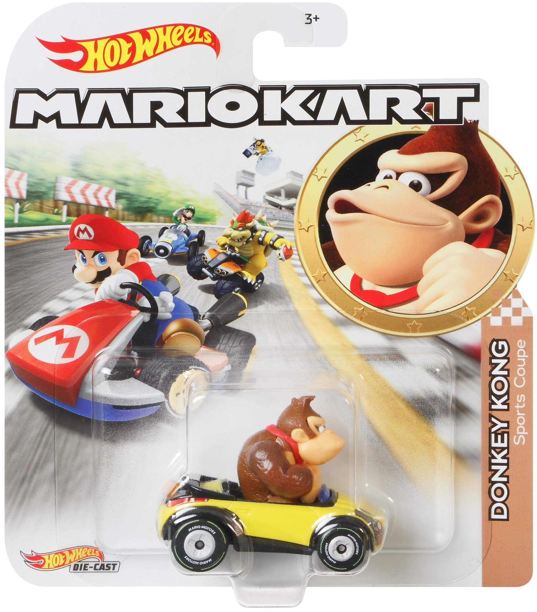 Hot Wheels Mario Kart Characters and Karts as 1:64 Die-Cast Cars, Donkey Kong