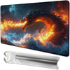 for MTG Playmat 24 x 14 Inches Majestic Dragon Unleashes Fiery Magic Play Mat Card Game Mat for Magic The Gathering TCG PTCG Playmat with Free Storage