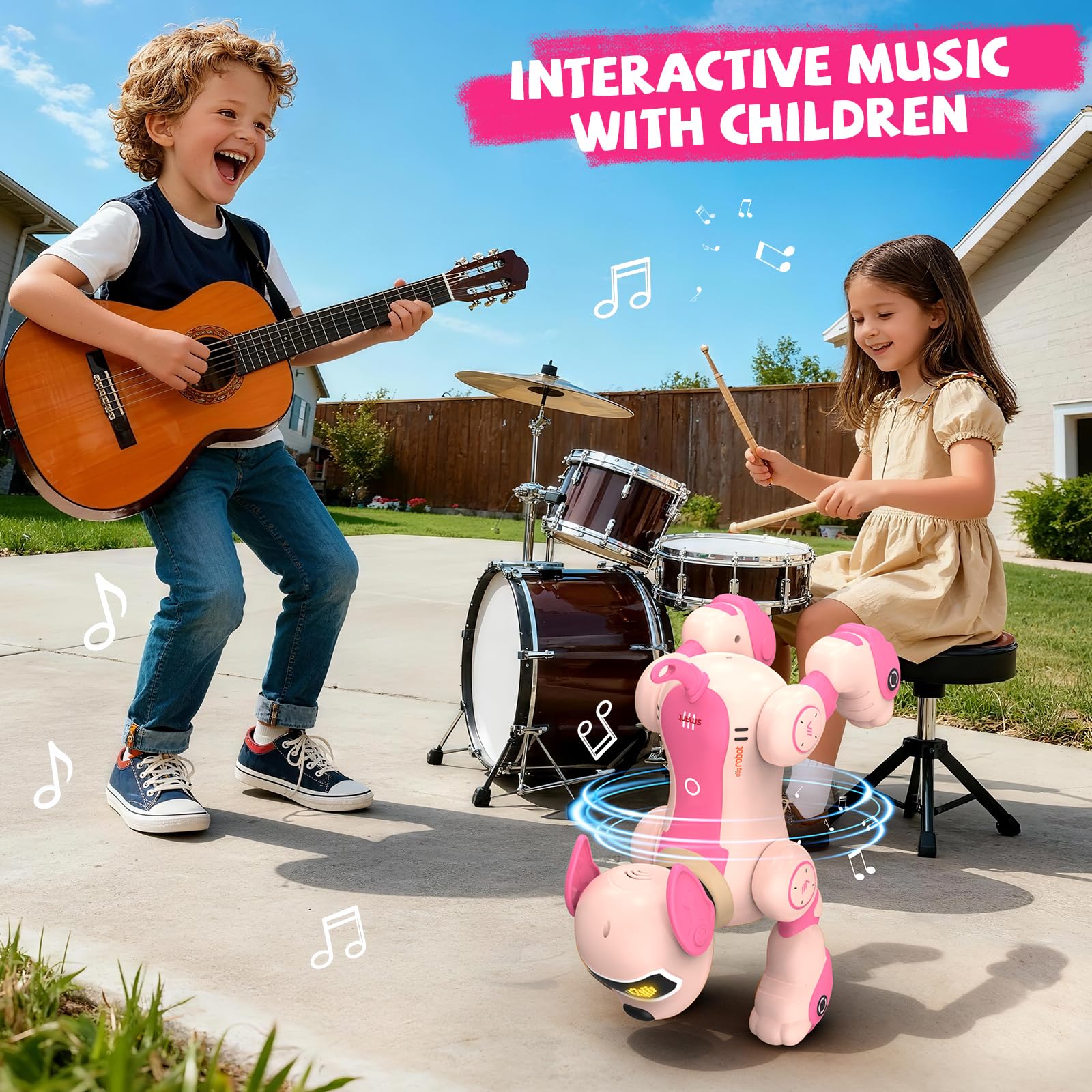 PRANITE Robot Dog Toy for Kids, RC Smart Programmable Robotic Puppy Interactive Touch Music Remote Control Follow Mode Fun STEM Educational Learning