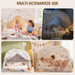 GOLDEN MARS Large Kids Tent with Graffiti DIY Painting, Portable & Foldable Easy Set Up Kids Play Tent, 100% Breathable Twin Bed Tents for Boy Girl