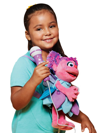 Singing Machine Karaoke Plush Sesame Street Toys (Abby Caddaby Plush Toy) - Adjustable Carrying Straps - Sing-Along Built-in Real Working Microphone &