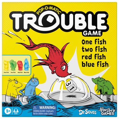 Hasbro Gaming Trouble: One Fish, Two Fish, Red Fish, Blue Fish Board Game