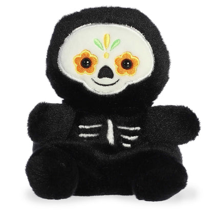 Aurora® Spooky Palm Pals™ Santiago Sugar Skull™ Stuffed Animal - Pocket-Sized Play - Collectable Fun - Black 5 Inches