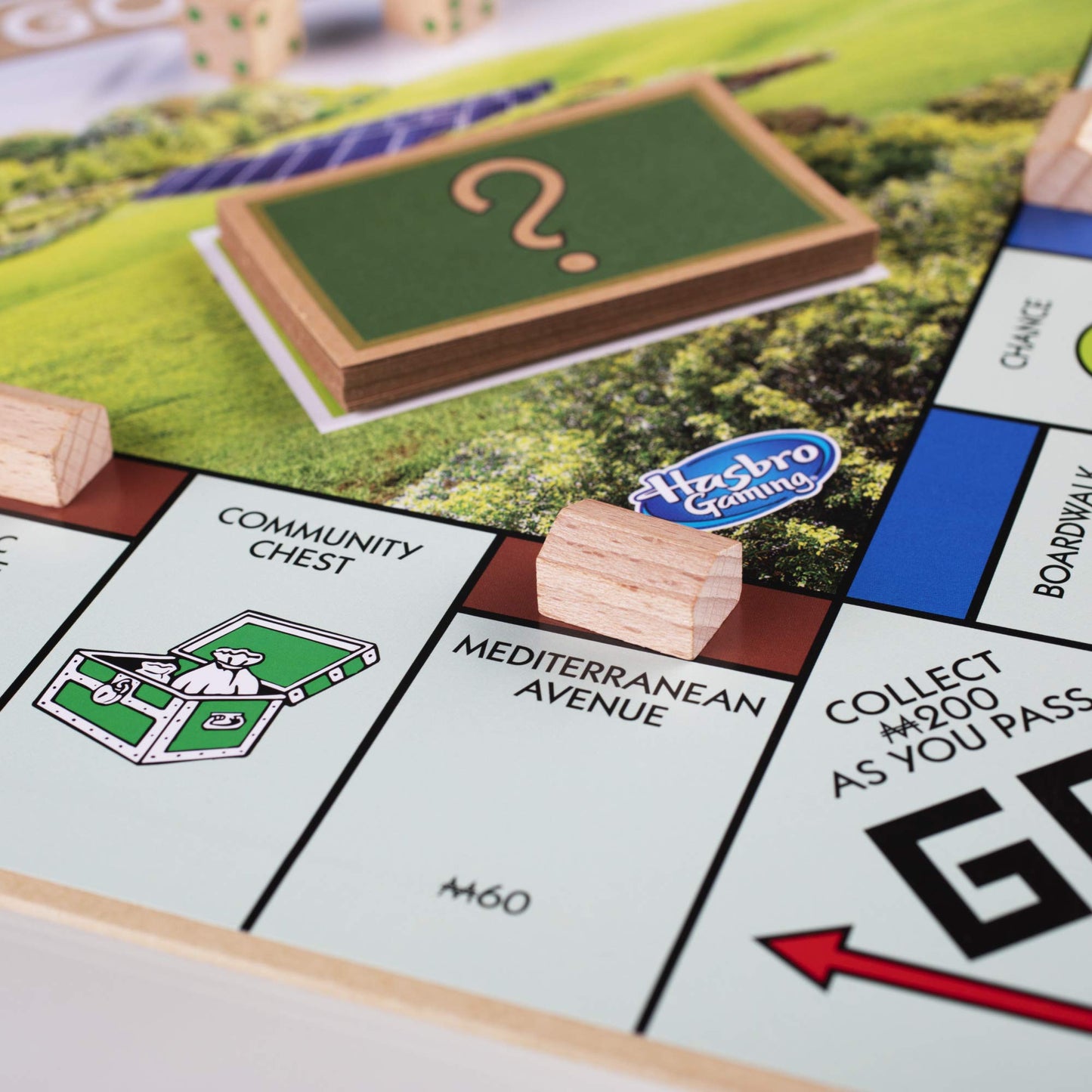 Hasbro Gaming Monopoly: Go Green Edition Board Game | Made with 100% Recycled Paper Parts and Plant-Based Plastic Tokens | Family Board Games | Ages 8