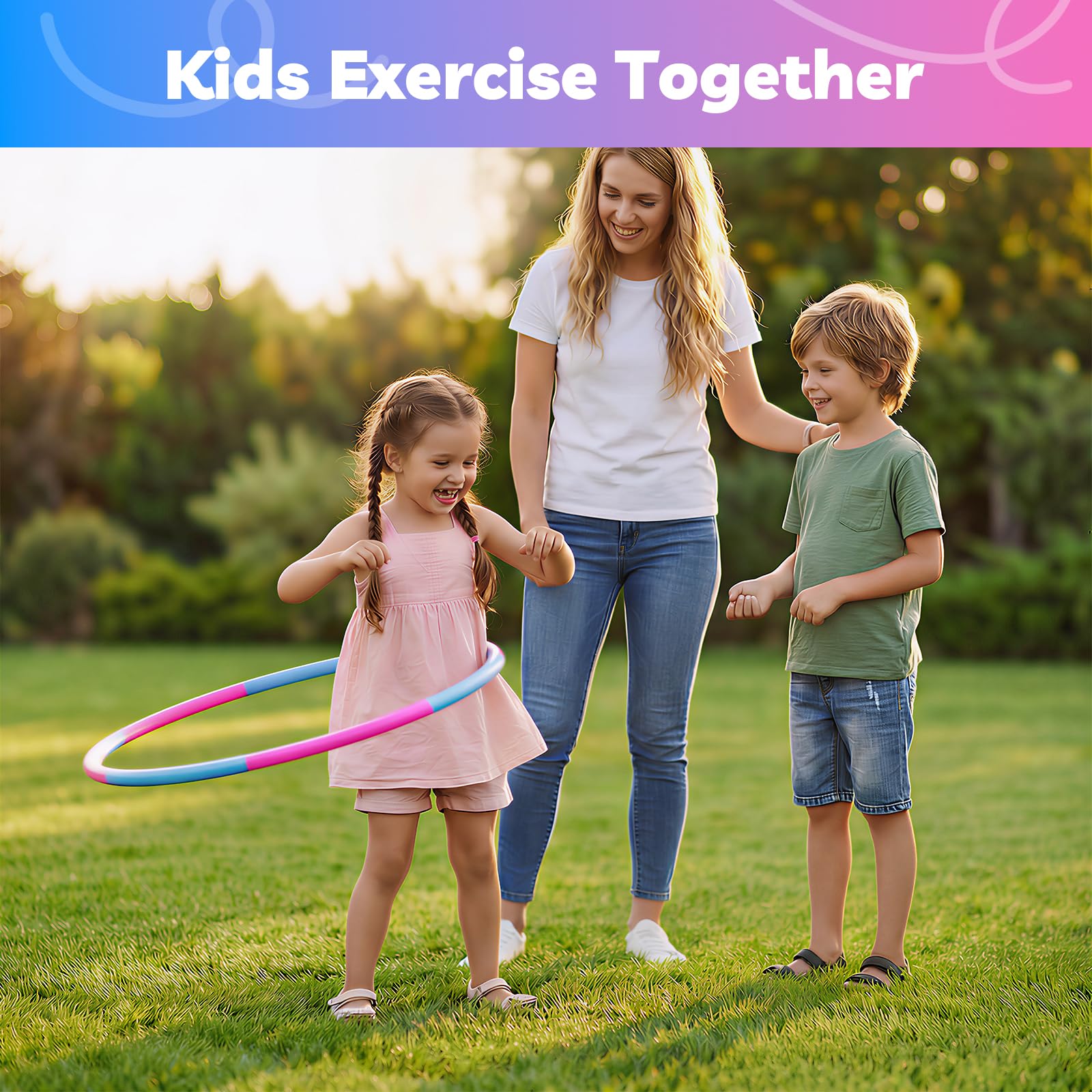 Liberry Kids Exercise Hoop Sport Toy for 3+ with Adjustable Size, 1-Pack