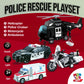 MOBIUS Toys Police Car PlaySet - Push-and-Go Police Vehicle with Lights, Sirens & Sounds - Durable BPA-Free Rescue Car for Kids Ages 3-7 - Educational