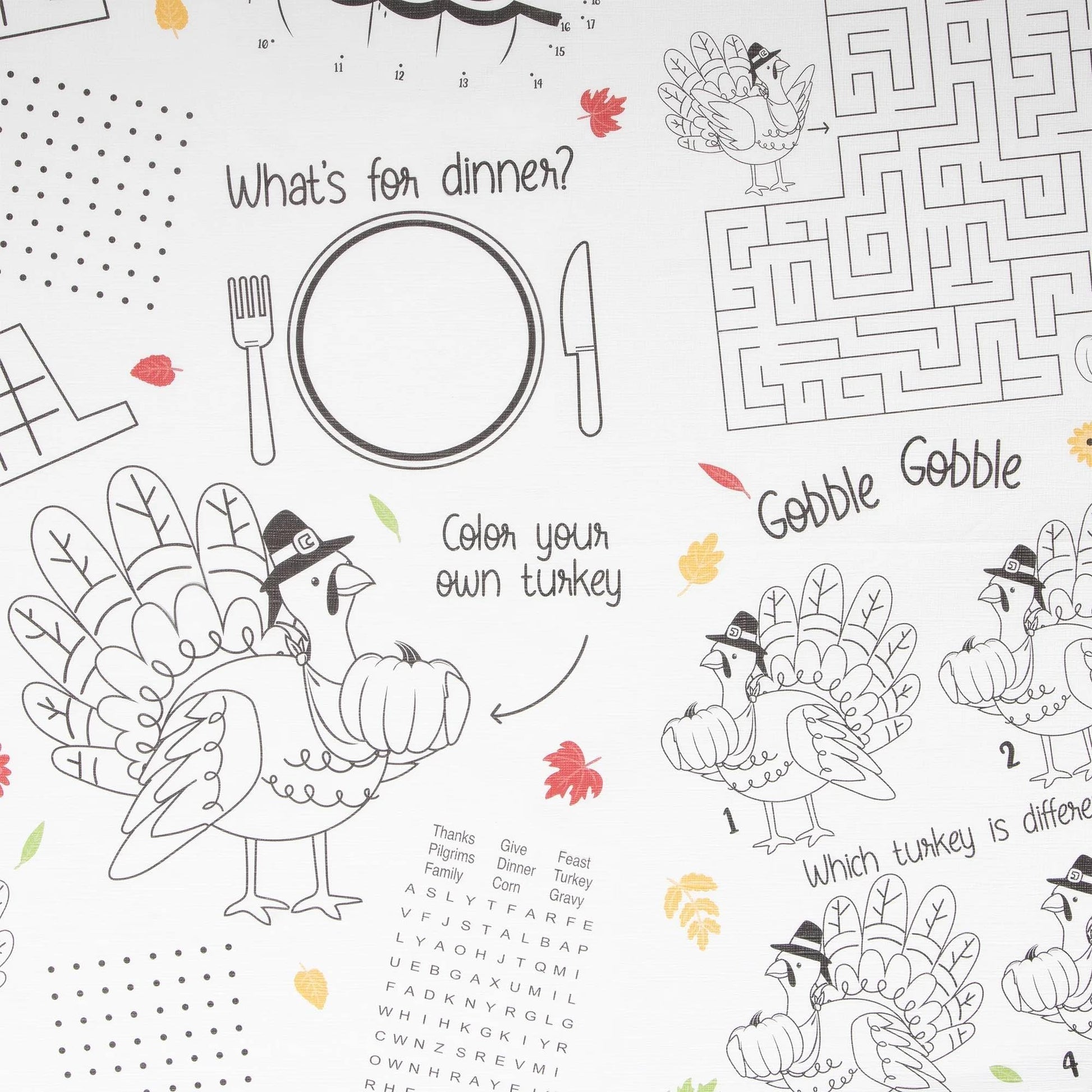 Paper Activity Happy Thanksgiving Tablecover