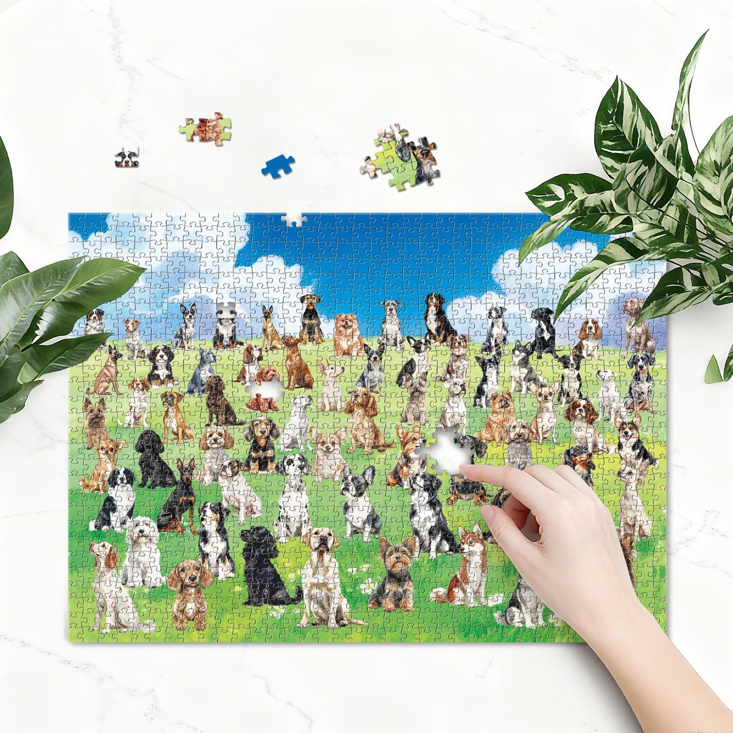 Artnedu Jigsaw Puzzles 1000 Pieces,Dog Jigsaw Puzzle,Puzzles for Adults 1000 Pieces,Adults & Families Difficult Challenging Unique Puzzle