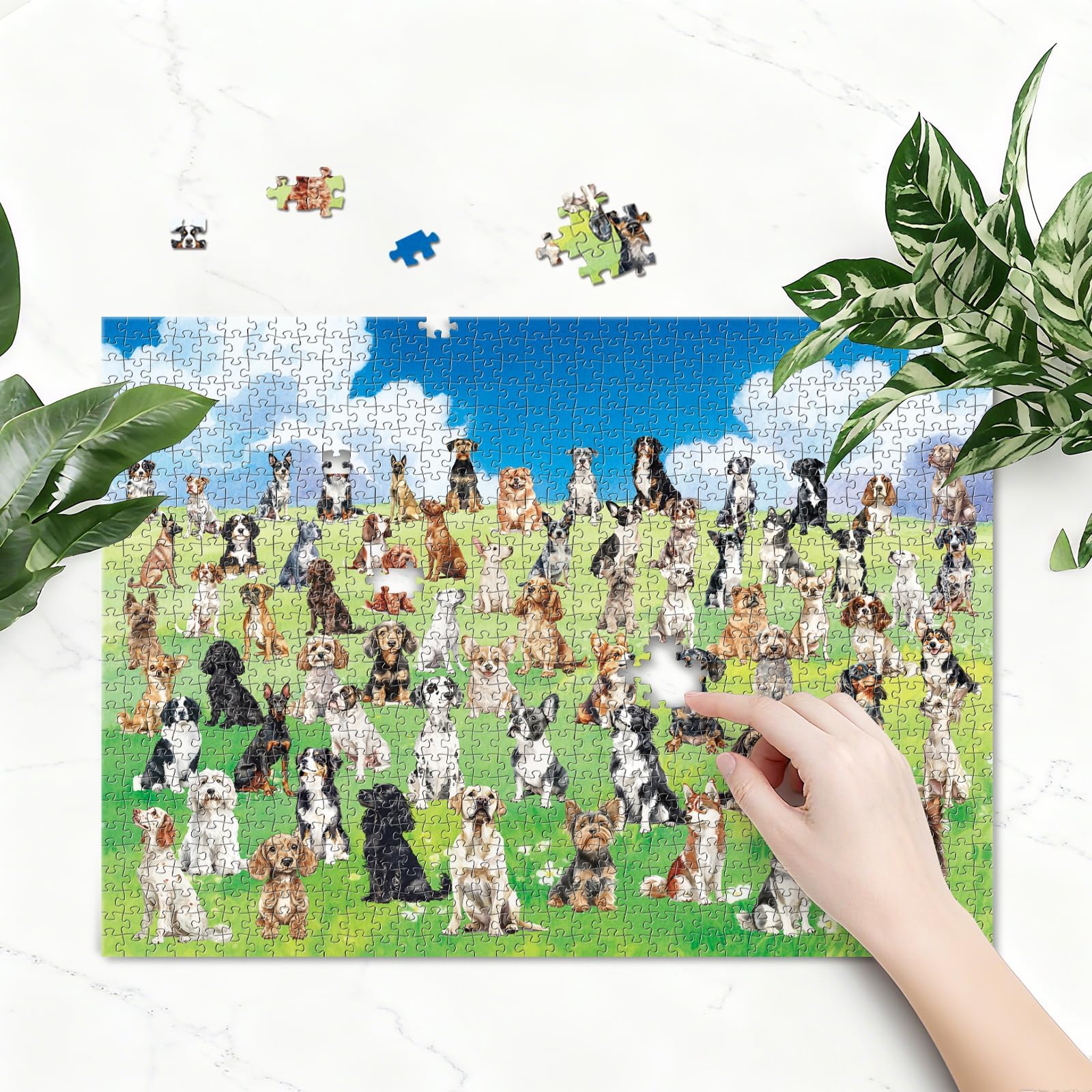Artnedu Jigsaw Puzzles 1000 Pieces,Dog Jigsaw Puzzle,Puzzles for Adults 1000 Pieces,Adults & Families Difficult Challenging Unique Puzzle