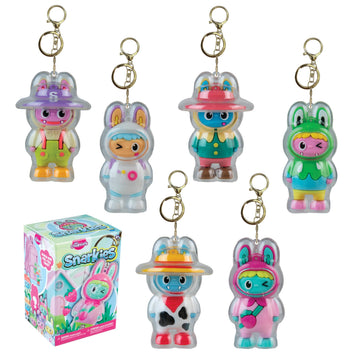 ORB Cuties Keychain Charms Assorted Blind Box 3 Pack - 3 Individual Bubble Keychain Toys - Collectible Themed Animal Figure Charms for Backpacks