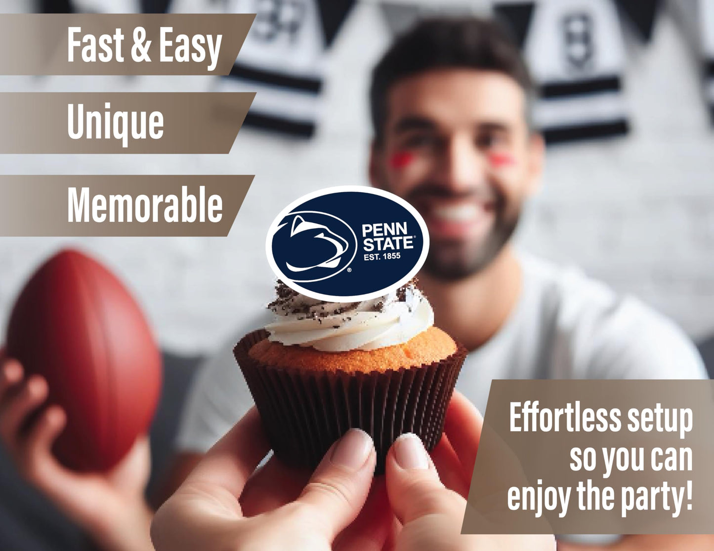 Penn State Cake Topper & Decorations, Graduation Party Supplies, PSU 42 Pcs