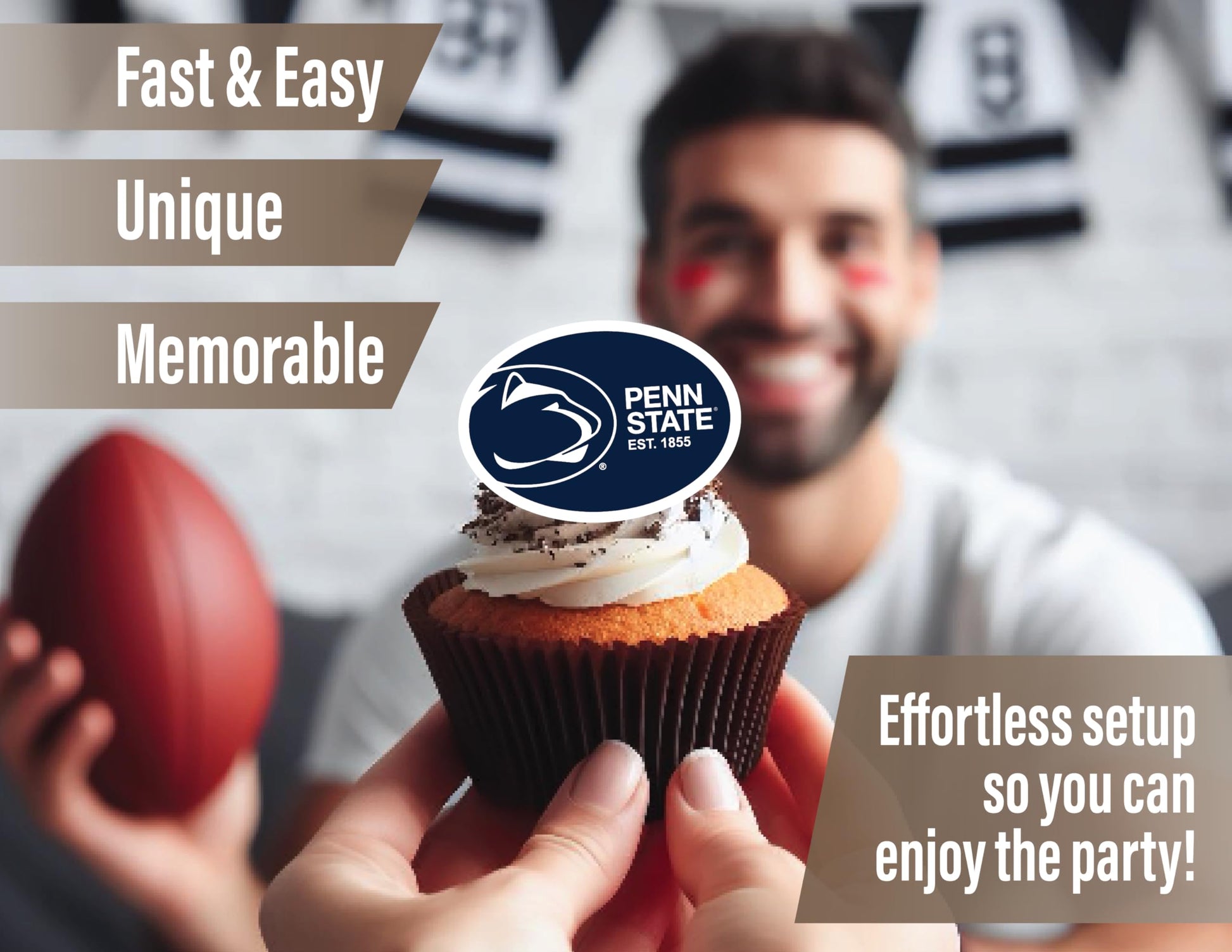Penn State Cake Topper & Decorations, Graduation Party Supplies, PSU 42 Pcs