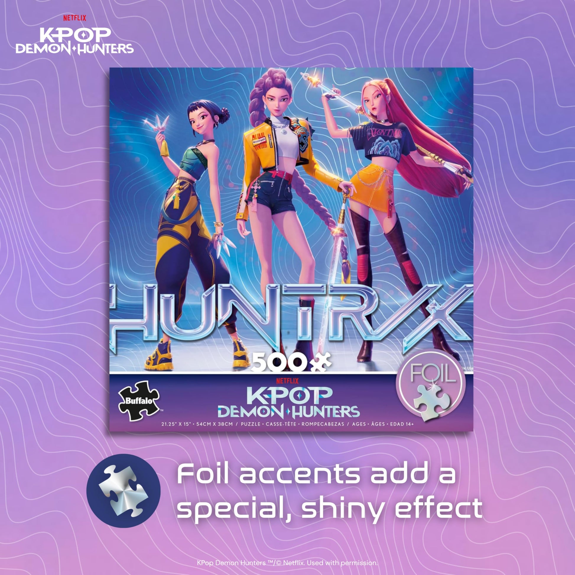 Ceaco - Kpop Demon Hunters Foil-Finish - 500 Piece Jigsaw Puzzle for Adults