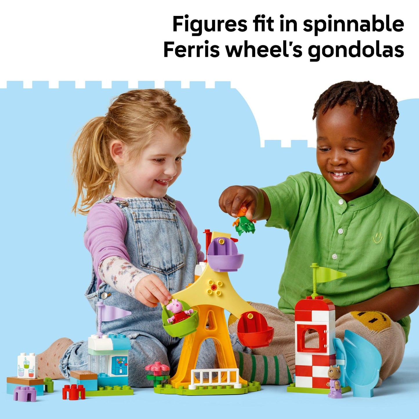 LEGO DUPLO Peppa Pig Funfair Toddler Toy - Sensory Toy Featuring Peppa Pig - Fun Gift for 2+ Year Old Boy or Girl - Helps Preschoolers Develop Color