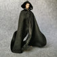 SSbeauty M 1:6 Scale Medival Knights Soldier Cloak Gown Hooded Cape with Iron Wire for 12" Action Figure (Black)