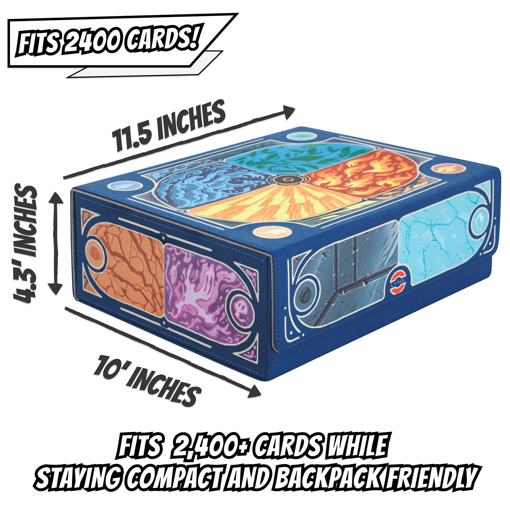 Trading Card Storage Box for Pokemon Cards holds?2400+?TCG Cards. Includes 17 Unique Type Dividers & 2 Card Stoppers. Premium Bulk Card Case/Deck