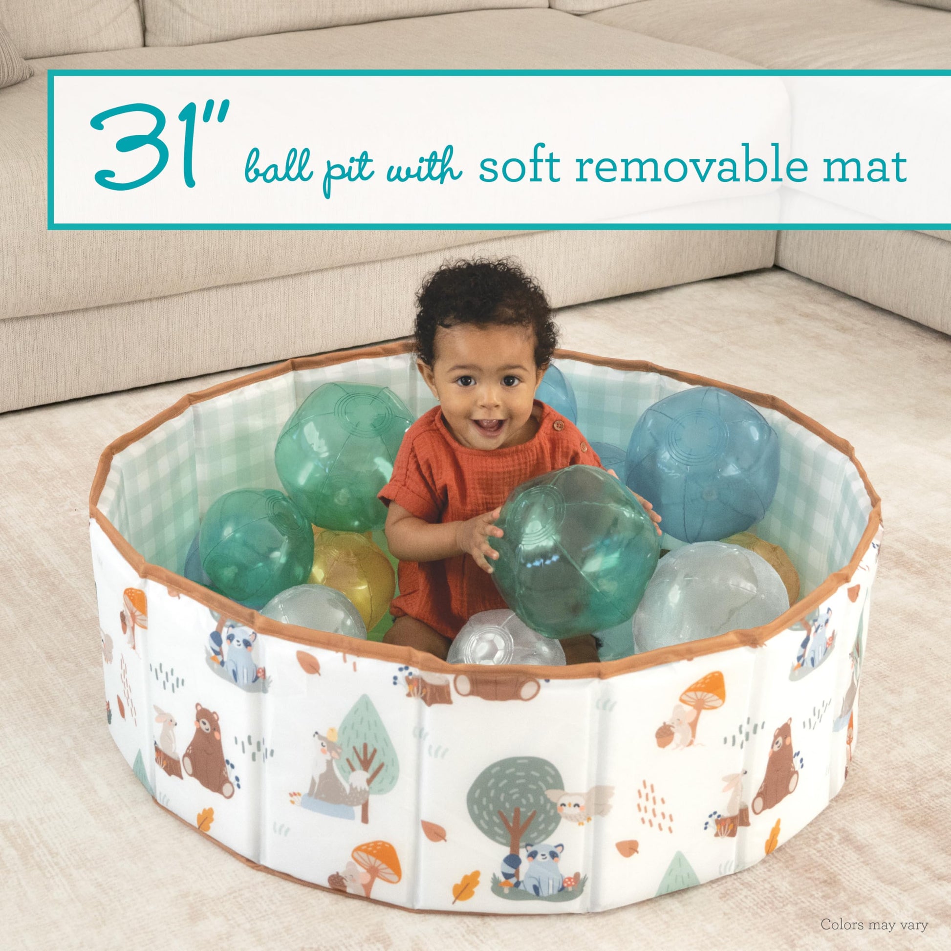 Infantino Big Fun Baby Ball Pit with 18 Balls, Foldable Play Mat