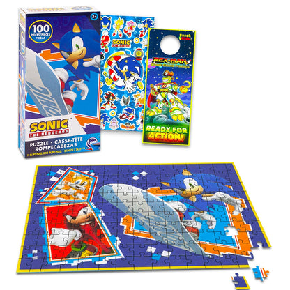 Sonic the Hedgehog Jigsaw Puzzle for Kids, Ages 4-8 Bundle