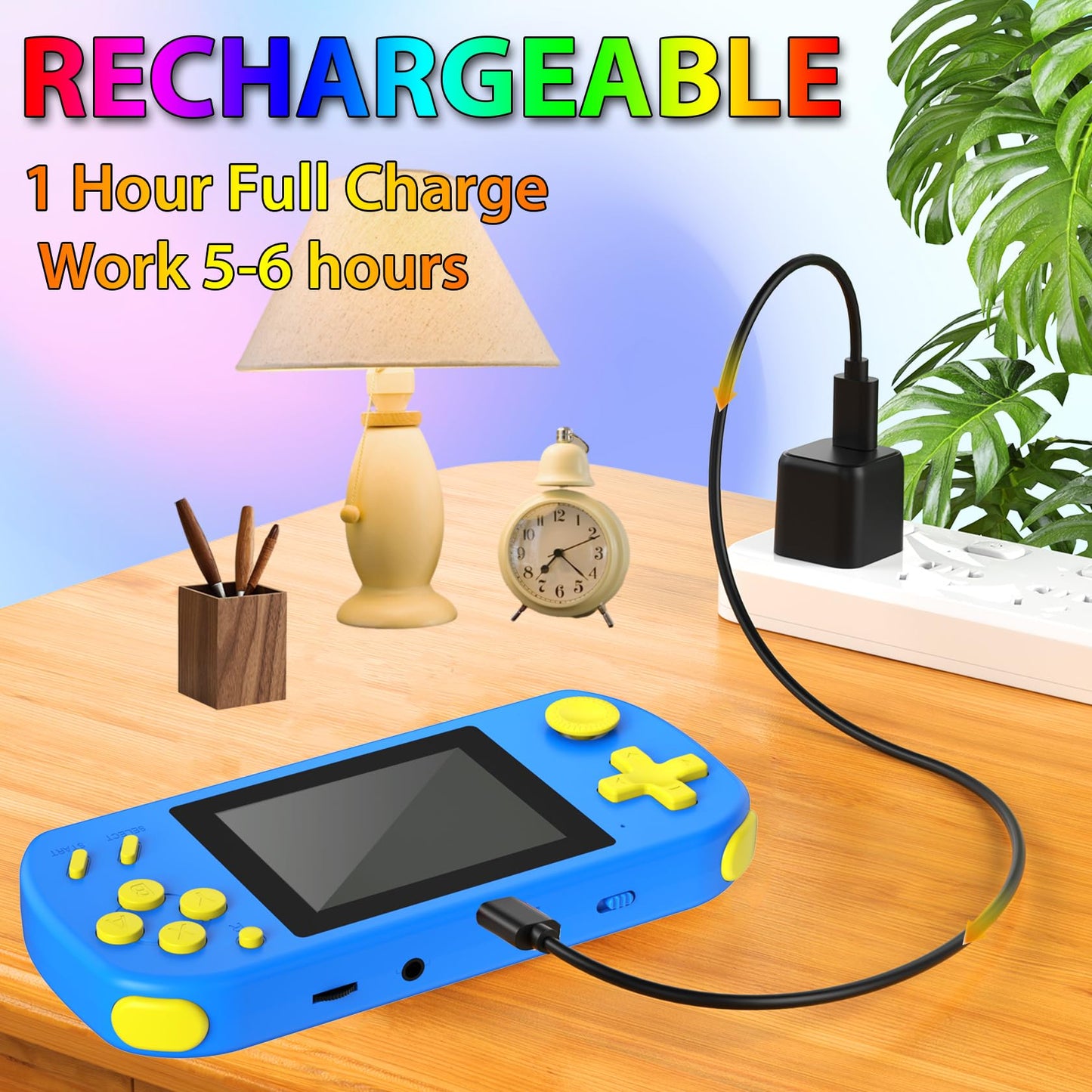 CCTU Handheld Games for Kids Preloaded 218 Retro Video Games, Portable Gaming System with 3.0" Screen Rechargeable Battery, Mini Travel Electronic Toy