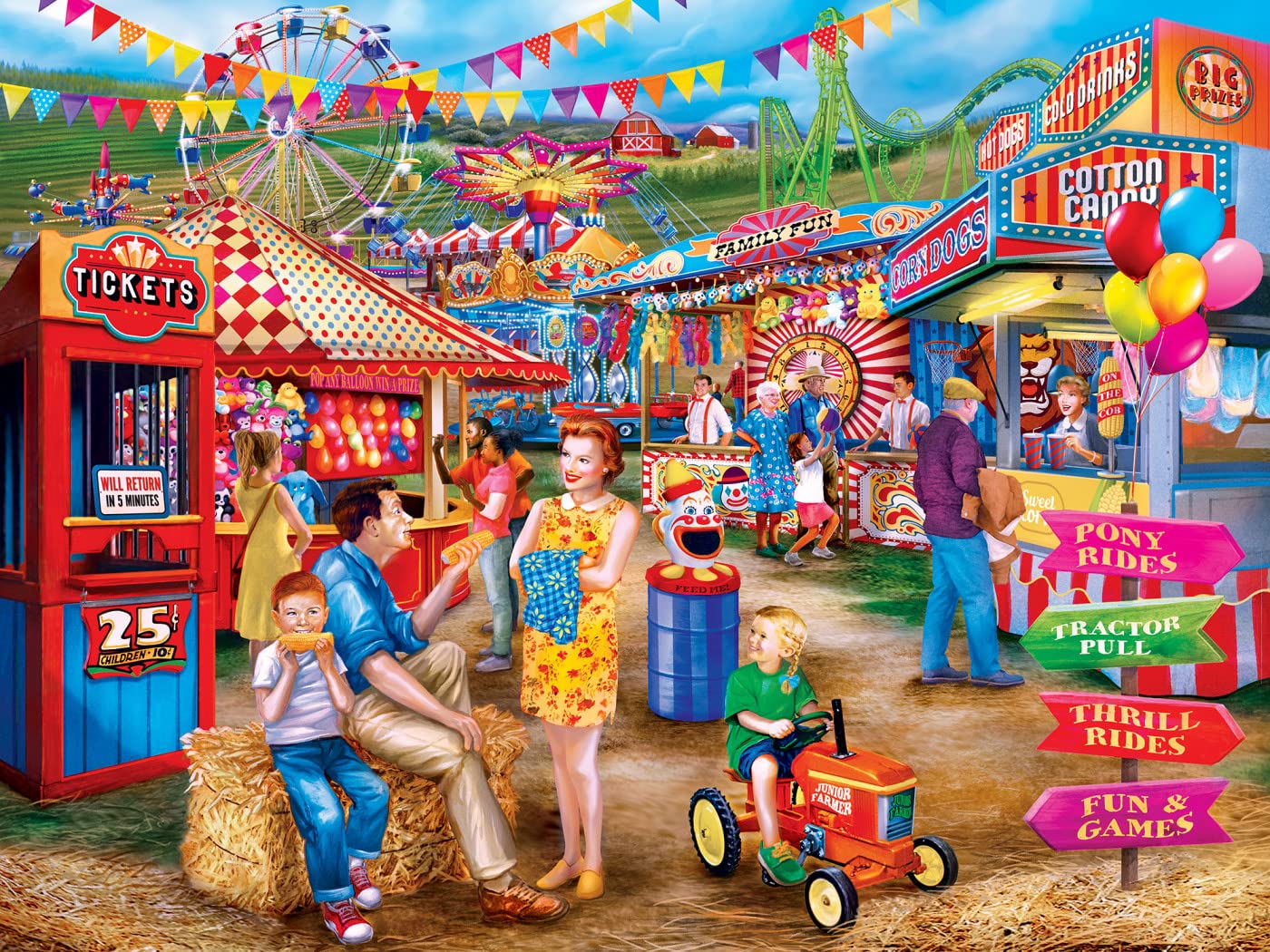 MasterPieces Youths 400 Piece Jigsaw Puzzle for Adults Family or Kids - Day At the Fairgrounds - 18 x24