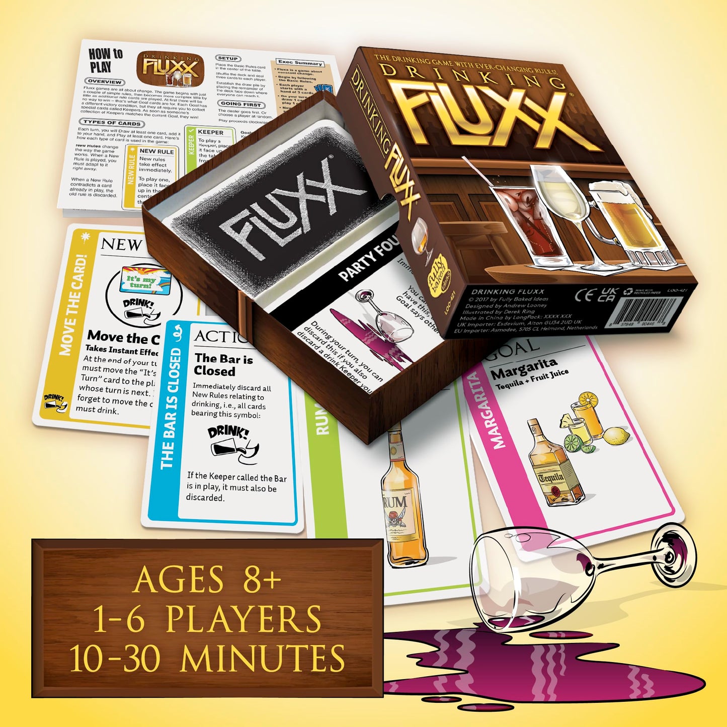 Looney Labs Drinking Fluxx Card Game - Adult Card Games Couples Gifts Fun Party Games for Adults Date Night Ideas Best Drinking Games for Adults Party