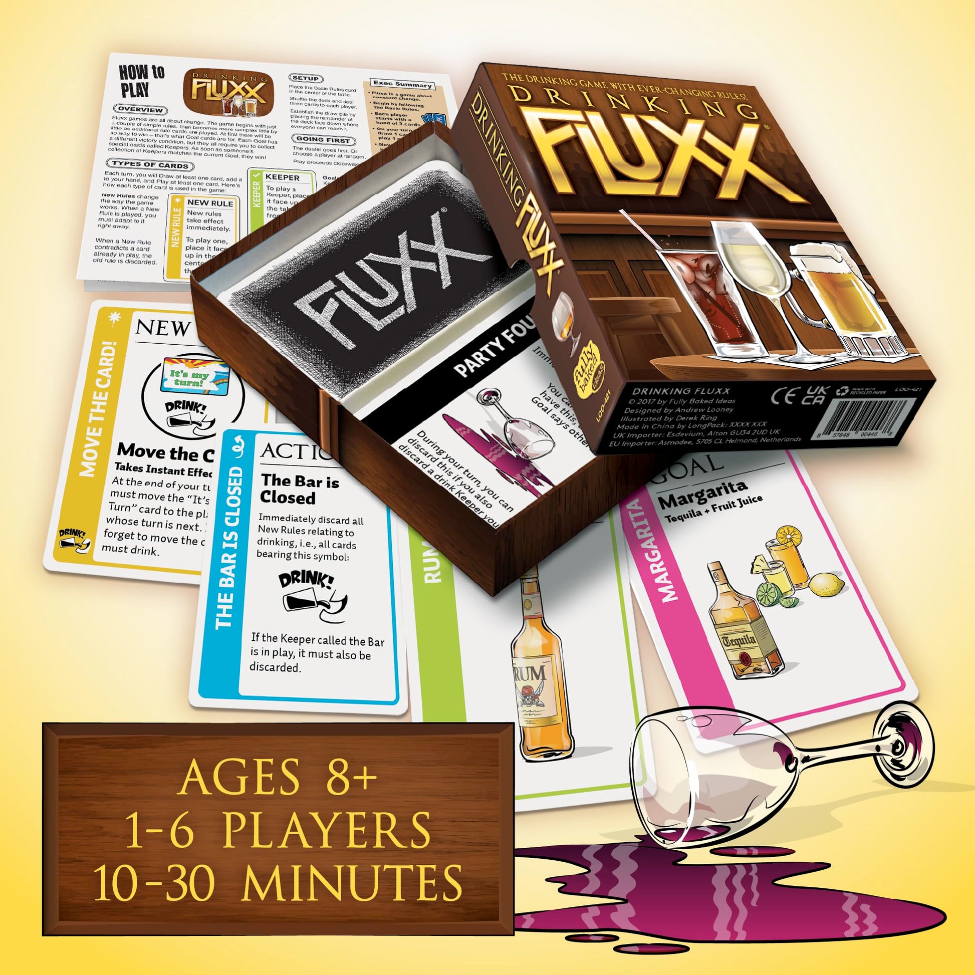 Looney Labs Drinking Fluxx Card Game - Adult Card Games Couples Gifts Fun Party Games for Adults Date Night Ideas Best Drinking Games for Adults Party