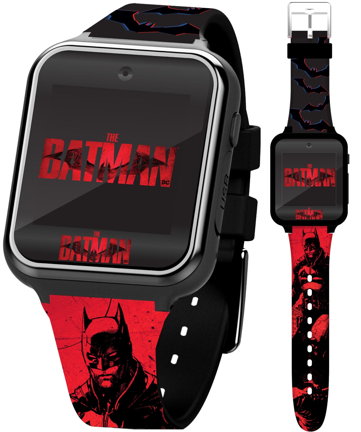 The Batman Kids Smartwatch - Interactive Touchscreen with Games, Camera, Calculator & Fitness Tracker - 10 Watch Faces & Wallpapers - Adjustable Fit