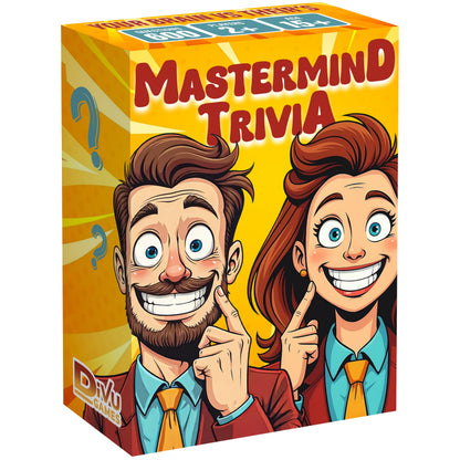 Mastermind Trivia Fun Board Game | Trivia Card Game for Adults, Teens & Family | Tabletop Quiz Game for Game Night, Parties & Travel | 600 Questions |