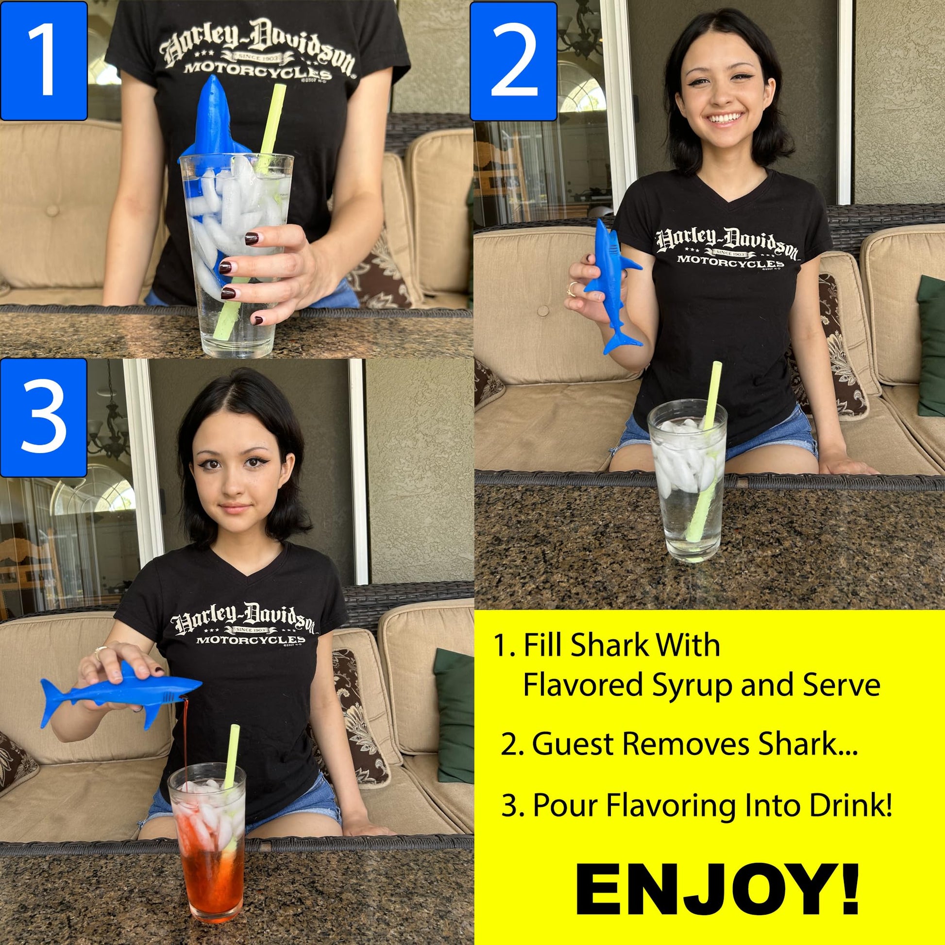 Akkeel Direct 12pcs Plastic Sharks for Drinks - Great Decor for Party Shark Theme Party, Vinyl Sharks for Lemonade & More (12)