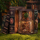 Book Nook Kit for Adults - DIY Miniature Wisdom Library Dollhouse, Book Nook Tiny House Bookshelf Decor Creative 3D Wooden Puzzle, Wooden Adult Craft