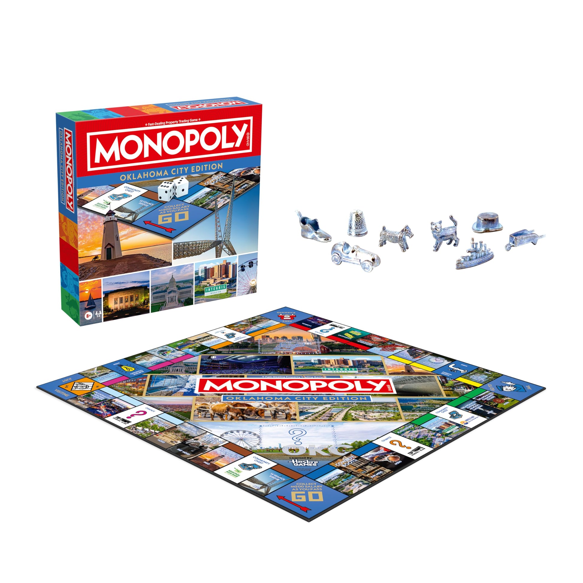 Monopoly Board Game - Oklahoma City, OK Edition: 2-6 Players Family Board Games for Kids and Adults, Board Games for Kids 8 and Up, Great for Game
