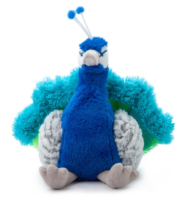 The Petting Zoo Peacock Stuffed Animal Plushie, Gifts for Kids, Wild Onez Zoo Animals, Peacock Plush Toy 12 inches