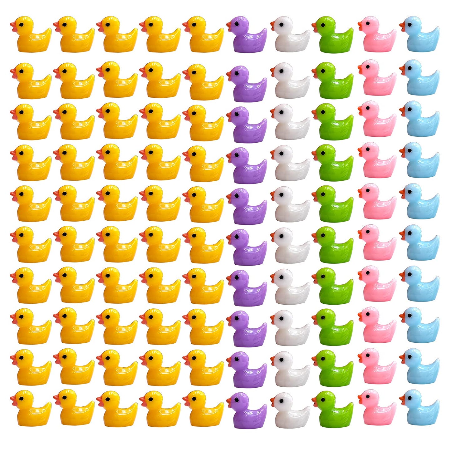 150 Pieces Mini Resin Duck Miniature Figures Micro Fairy Garden Landscape Aquarium Dollhouse Ornament Potted Plants Decoration DIY Slime Charms