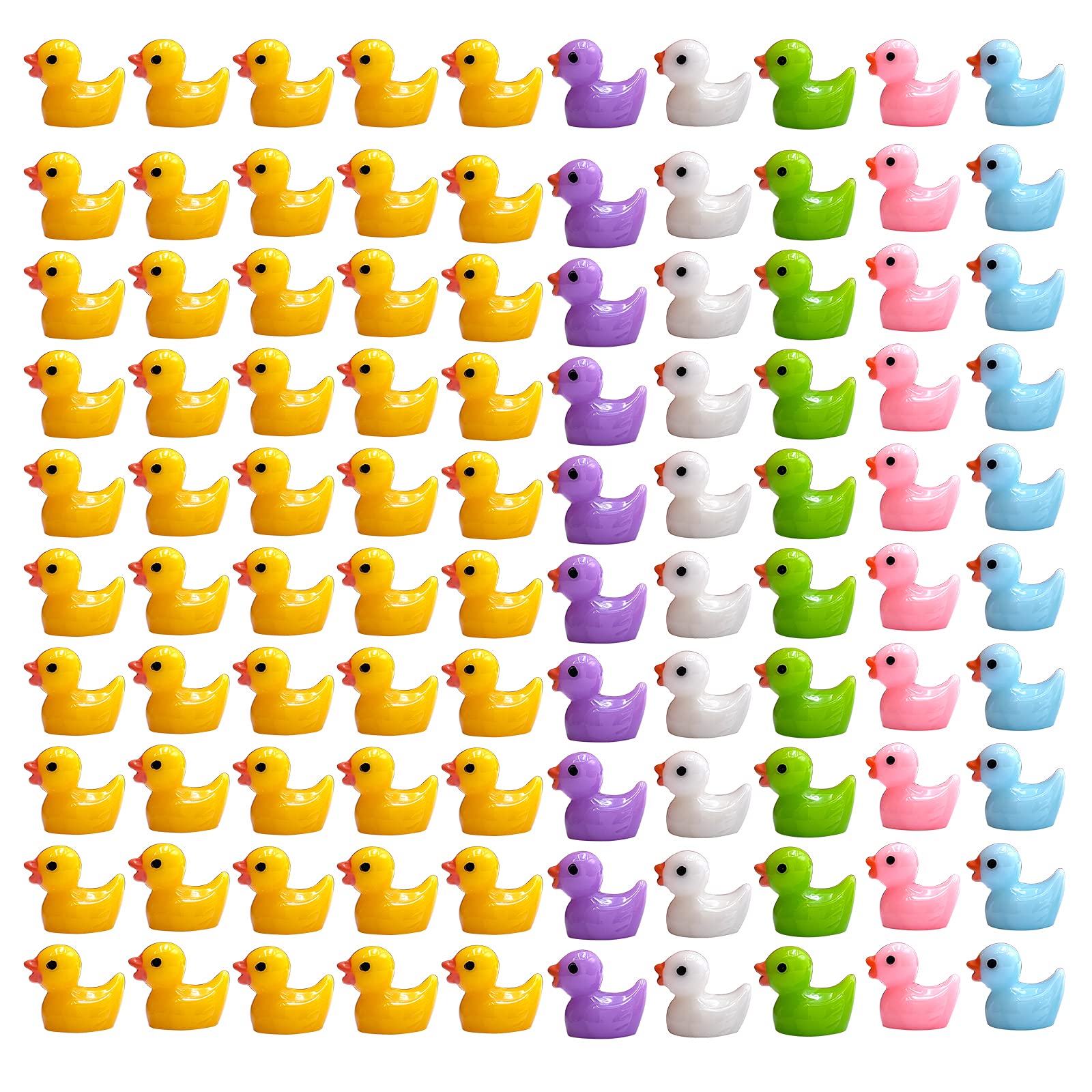 150 Pieces Mini Resin Duck Miniature Figures Micro Fairy Garden Landscape Aquarium Dollhouse Ornament Potted Plants Decoration DIY Slime Charms
