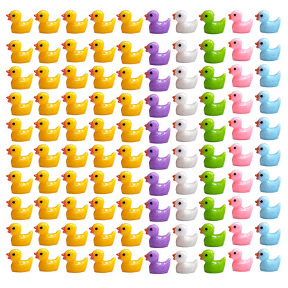 150 Pieces Mini Resin Duck Miniature Figures Micro Fairy Garden Landscape Aquarium Dollhouse Ornament Potted Plants Decoration DIY Slime Charms