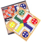 AMEROUS 12 inches Wooden Ludo Board Game - Snakes and Ladders, 2 in 1 Reversible, 1-4 Players Family Dice Games Set for Kids, Adults, Classics