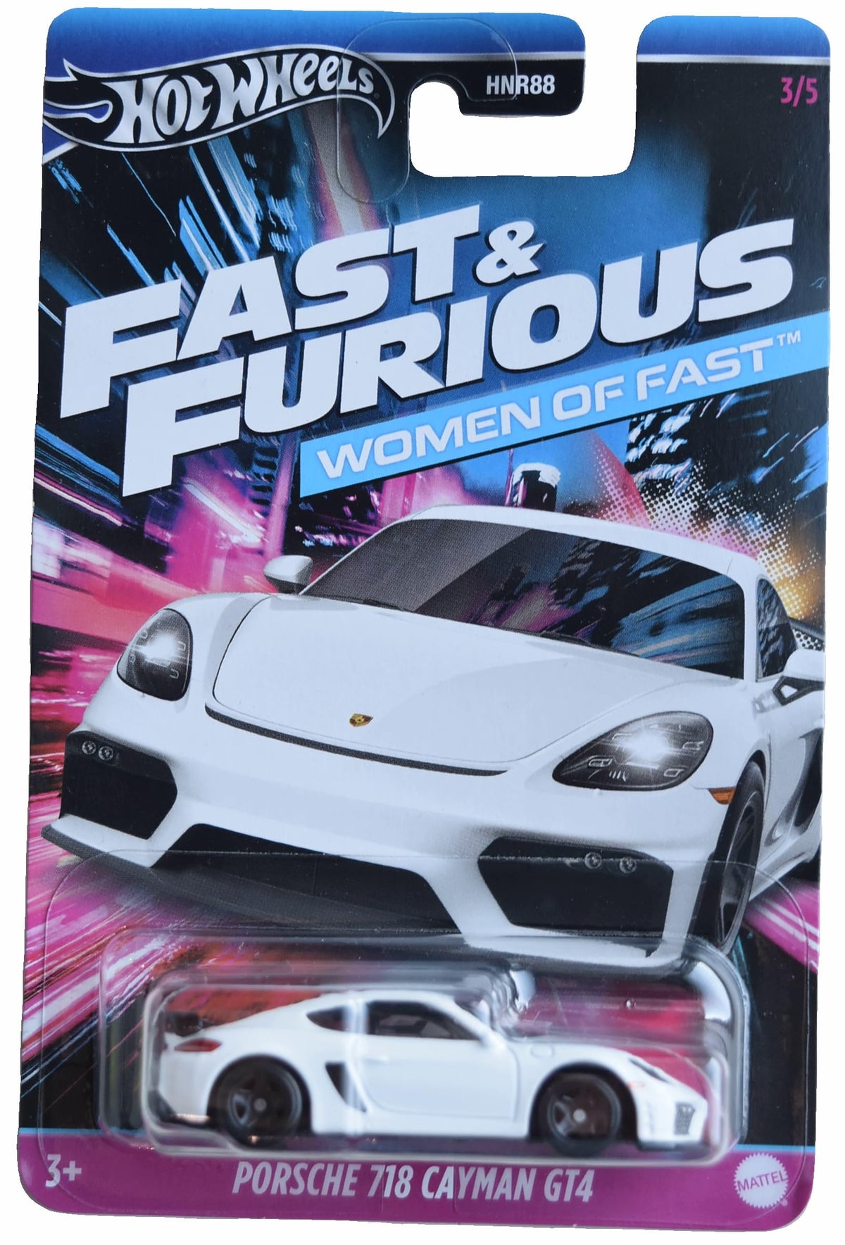 Hot Wheels Porsche 718 Cayman GT4, Fast & Furious Women of Fast [White] 3/5