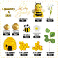 Bee Cake Topper with Bee Ornament Artificial Leaves Flowers Balls for Honeycomb Theme Birthday Supplies
