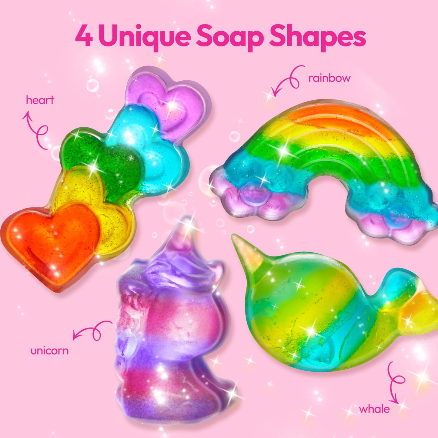Klever Kits Unicorn Soap Making Kit- 4 Molds Girl Crafts DIY Project, Unicorn Girl Gifts, Kids Birthday Gift for Aged 6+, Science STEM Activity