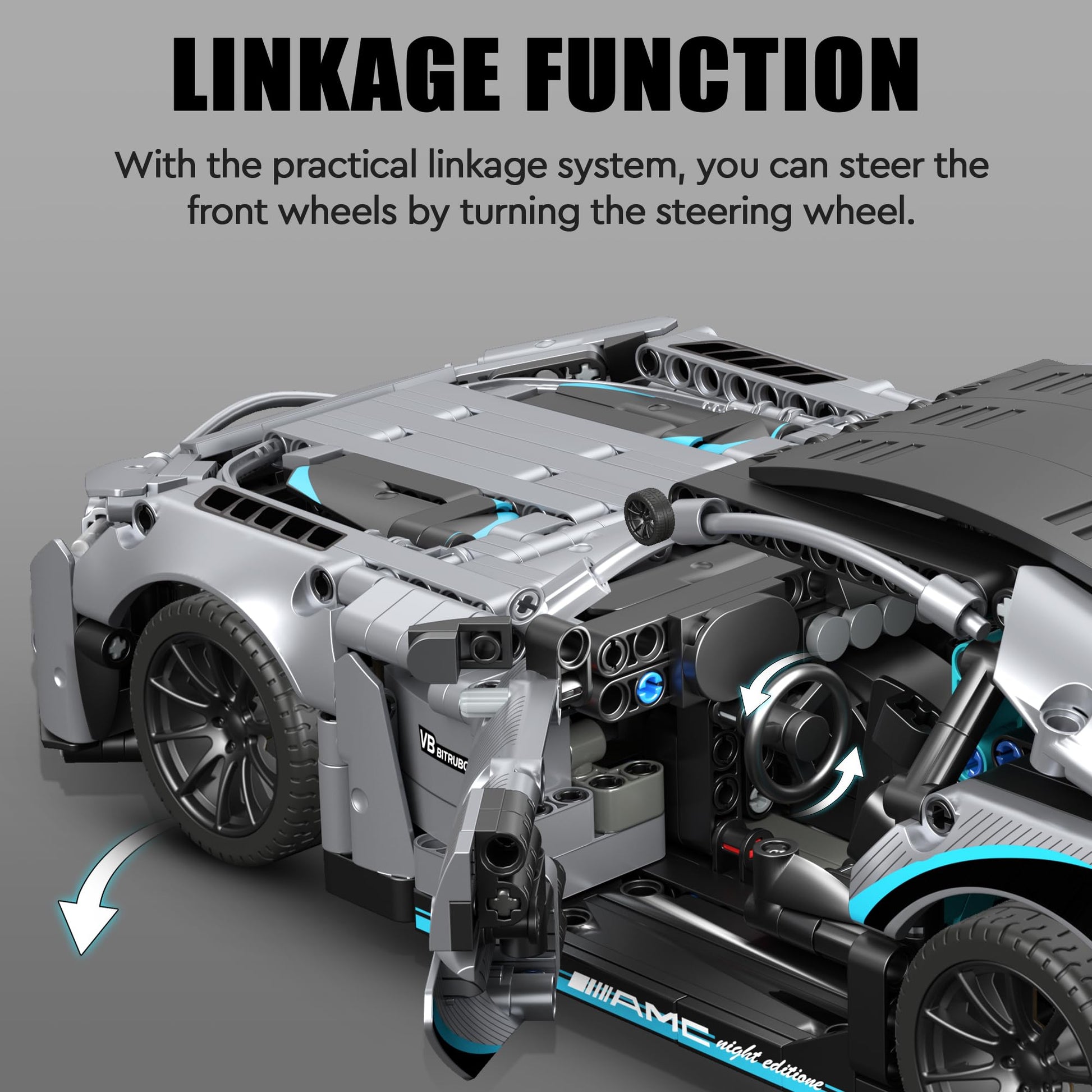 HIGH GODO Super Sports Car Building Sets for Adults, 1:14 MOC Buildable Racing Cars Model Building Blocks Kit, Supercar Birthday Gifts for Teens 14+