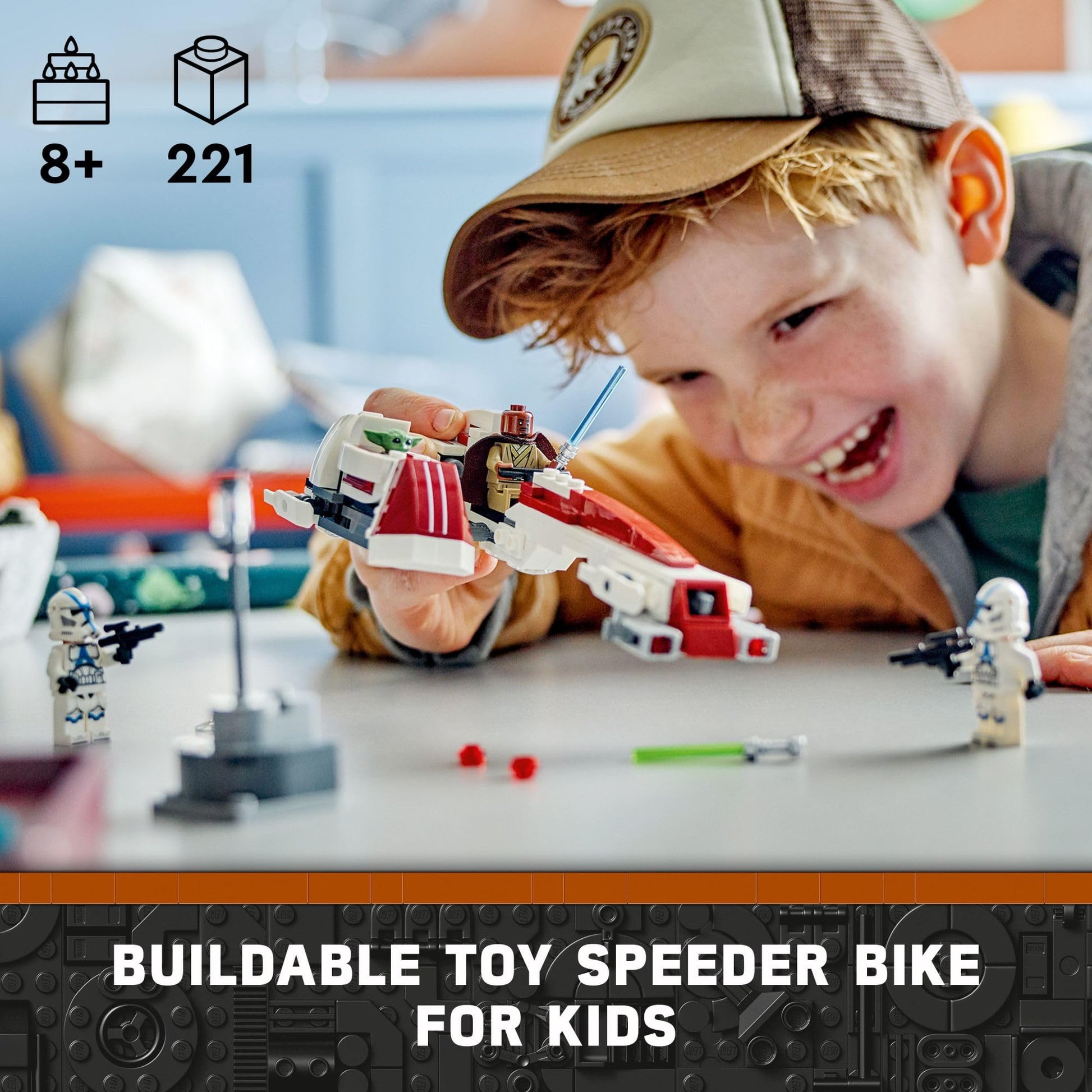 LEGO Star Wars BARC Speeder Escape, Mandalorian Toy Building Set for Kids, Star Wars Gift for Boys, Girls and Fans Ages 8 and Up, Comes with Kelleran