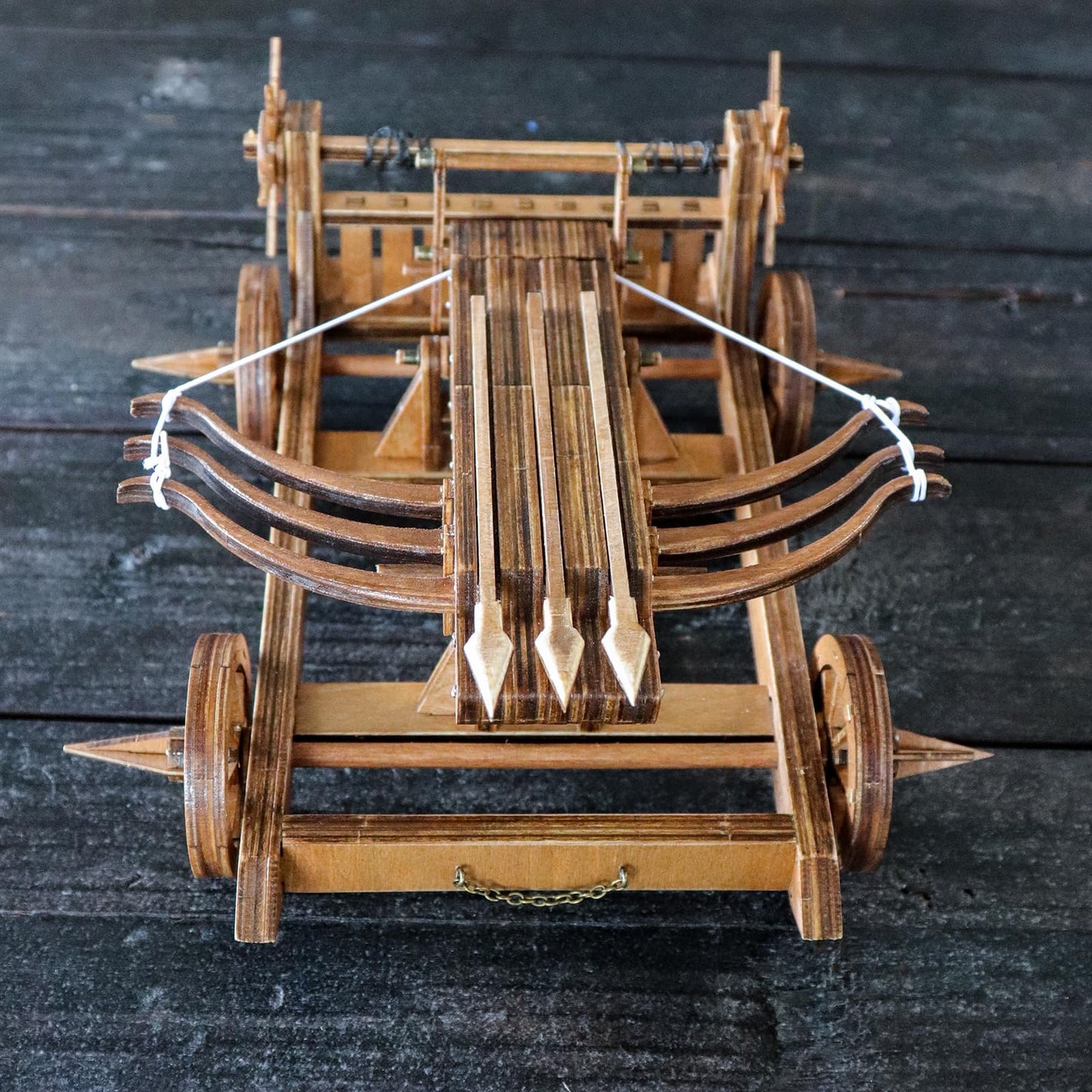 YAQUMW The Wu-HOU Crossbow Chariot Three Kingdoms Weapons Scale Model Kits-DIY 3D Wooden PuzzleTabletop Game Toy Retro Mechanical