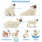 Toymany 6PCS Polar Bear Figurines Toy with Polar Bear Cub, 2-4" Realistic Plastic Arctic Animals Figures Family Set for Christmas Educational Toys