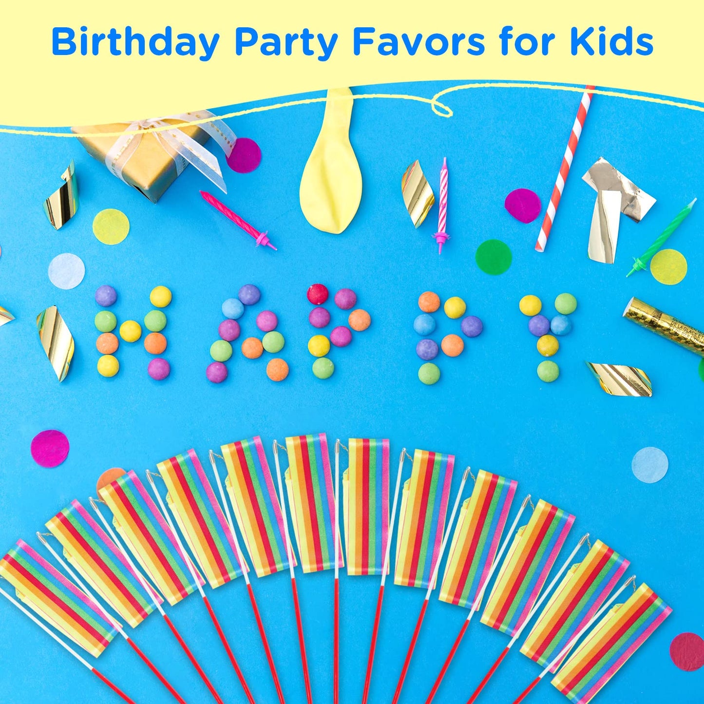 HiUnicorn 12PCS Rainbow Party Favors Dance Ribbons for Kids Circus Carnival Rhythmic Gymnastics Birthday Party Decoration Supplies, Ribbon Baton