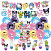 Kawaii and Friends Birthday Decorations,Kawaii and Friends Party Supplies Include Happy Birthday Banner, Cake Topper and Cupcake Toppers, Balloons