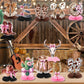 12Pcs Cowgirl Party Decorations Western Cowgirl Boot Centerpieces for Tables Pink Rodeo Theme Western Boots and Bows Party Decorations for Baby Shower